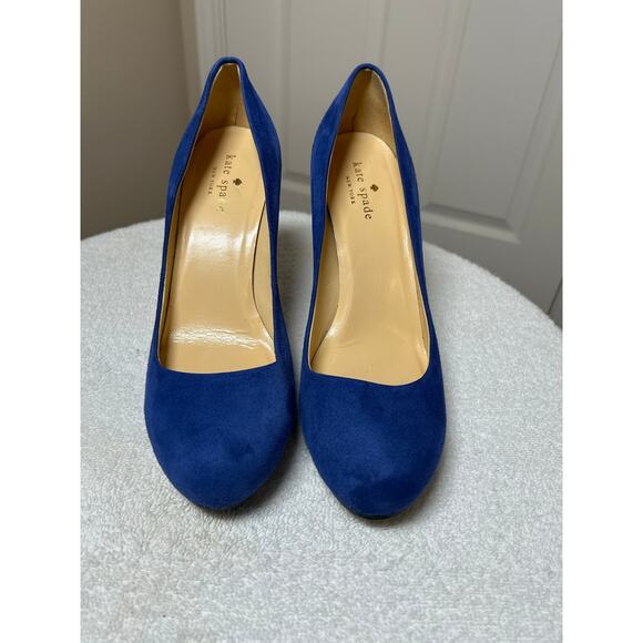 kate spade Shoes - Kate Spade Blue Suede Platform Closed Toe Stiletto Heels